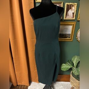 Blush Mark Emerald Green Strapless Midi Dress